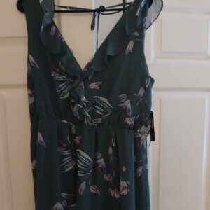 Beautiful Green Floral Summer Dress